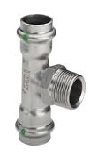 Тройник, Viega, Sanpress Inox, с SC-Contur, с наружной резьбой, 28 x 3/4" x 28 мм, нержавеющая сталь, модель 2317.1