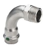 Угловой переход НP 90°, Viega, Sanpress Inox, c SC-Contur, 35 x 1 1/4", нержавеющая сталь, модель 2314