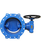 Затвор дисковый, Tecwat, фланцевый, PN25, DN1000, диск ковкий чугун, с механическим редукторным приводом