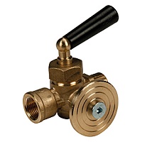 Кран 3-ходовой для манометра 3/8", сертифицированный INAIL (ISPESL)