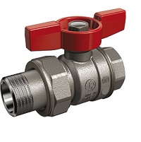 Кран шаровой, Giacomini, R859, полнопроходной, 1/2", ВН, ручка-бабочка, латунь, хромированный, с разъемным соединением