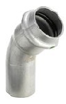 Отвод НВ 45° , Viega, Sanpress Inox, с SC-Contur, нержавеющая сталь, 22 мм, модель 2326.1