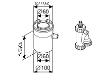 Вертикальный элемент для отвода конденсата DN60/100