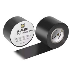 Самоклеящаяся лента ПВХ K-FLEX AT 070, ширина 50 мм, длина 25 м, цвет черный