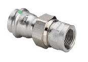 Разьемное соединение, Viega, Sanpress inox, с SC-Contur, с переходом на внутреннюю резьбу, с плоским уплотнением, 28 x 3/4", нержавеющая сталь, модель 2362