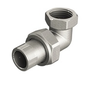 Сгон американка, ELSEN, TIN латунь, угловой, НВ, 1", 1", с плоским уплотнением