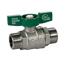 Кран шаровой 3/8" Н-Н хромированный с зеленой рукояткой