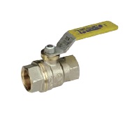 Кран шаровой полнопроходной DADO 1/4" B-В, тяжелая модель, жёлтый рычаг, никелированный