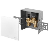 Набор терморегулятора, Oventrop, Unibox E RTL, диапазон T°С (обратного потока)-20-40°C, строительная глубина, мм-57, регулирование с помощью ограничения температуры обратного потока, закрыт глухой крышкой, белое стекло