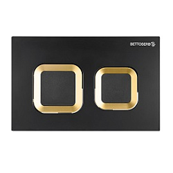 Клавиша смыва BETTOSERB черный матовый + золото глянец квадр., серия SMART