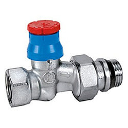 Клапан, Giacomini, R402TG, термостатический, прямой, 1", ВН, латунь, хромированный, отвод с герметичной прокладкой