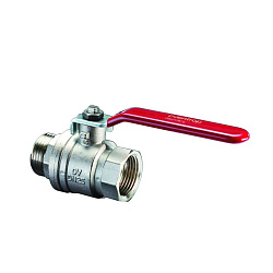 Кран шаровой, Oventrop, Optibal, полнопроходной, DN-25, 1", НВ, PN, бар-16, ручка-рычаг из оцинкованной стали, латунь, никелированный