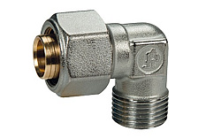 Угольник, Giacomini, R562AM, 90°, Н, 3/4", 16 x 2, латунь, хромированный, для труб GIACOTHERM, GIACOFLEX и многослойных