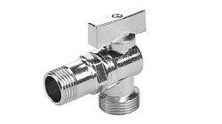 Кран шаровой, ELSEN, полнопроходной, угловой, для стиральных машин, 3/4", 1/2", НН, PN, бар-40, T°C -от -20 до +150, ручка-бабочка, латунь