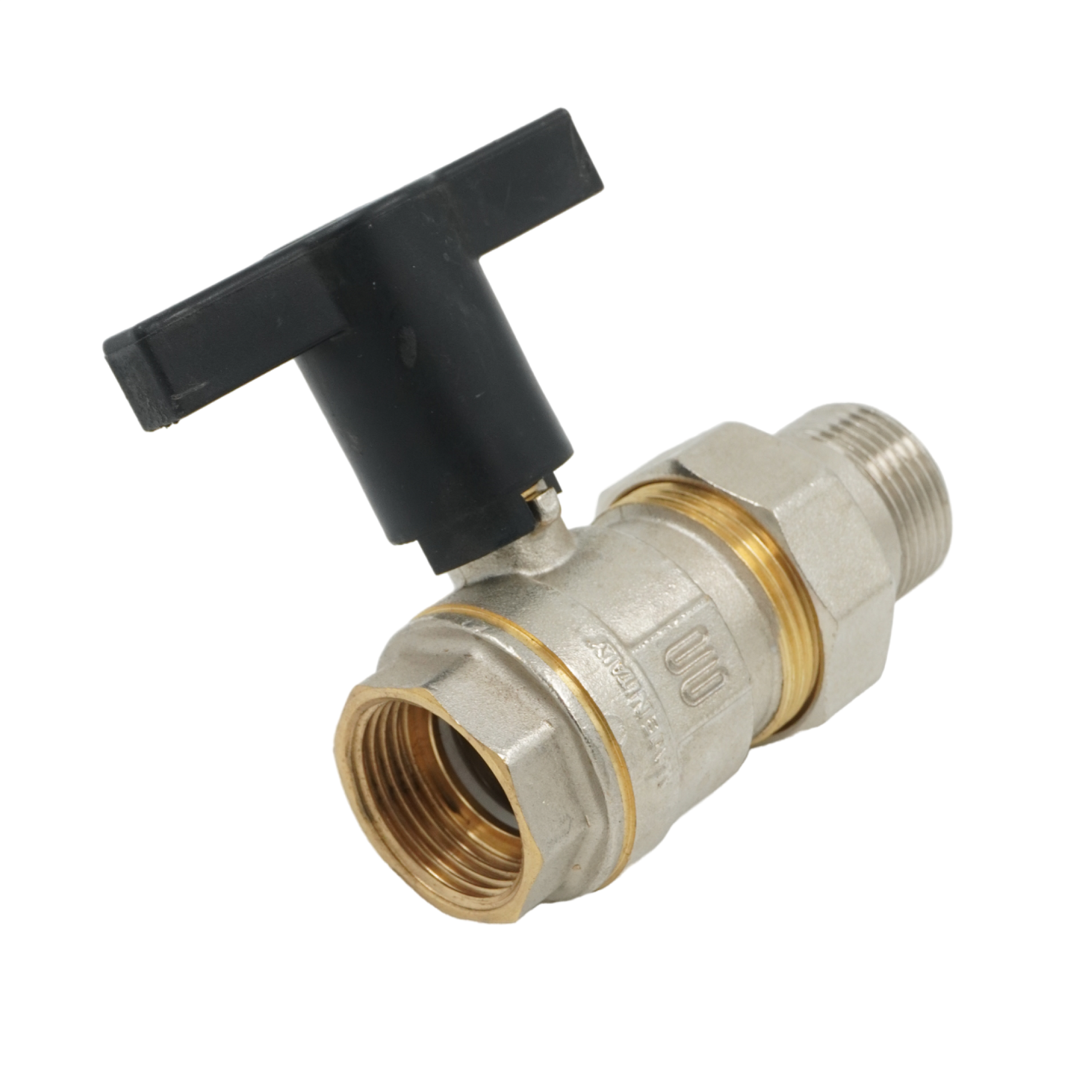 Кран шаровой, ELSEN, 1", НВ, высокая ручка из пластмассы, с разъемным соединением