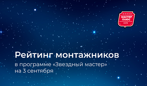 Рейтинг монтажников на 3 сентября
