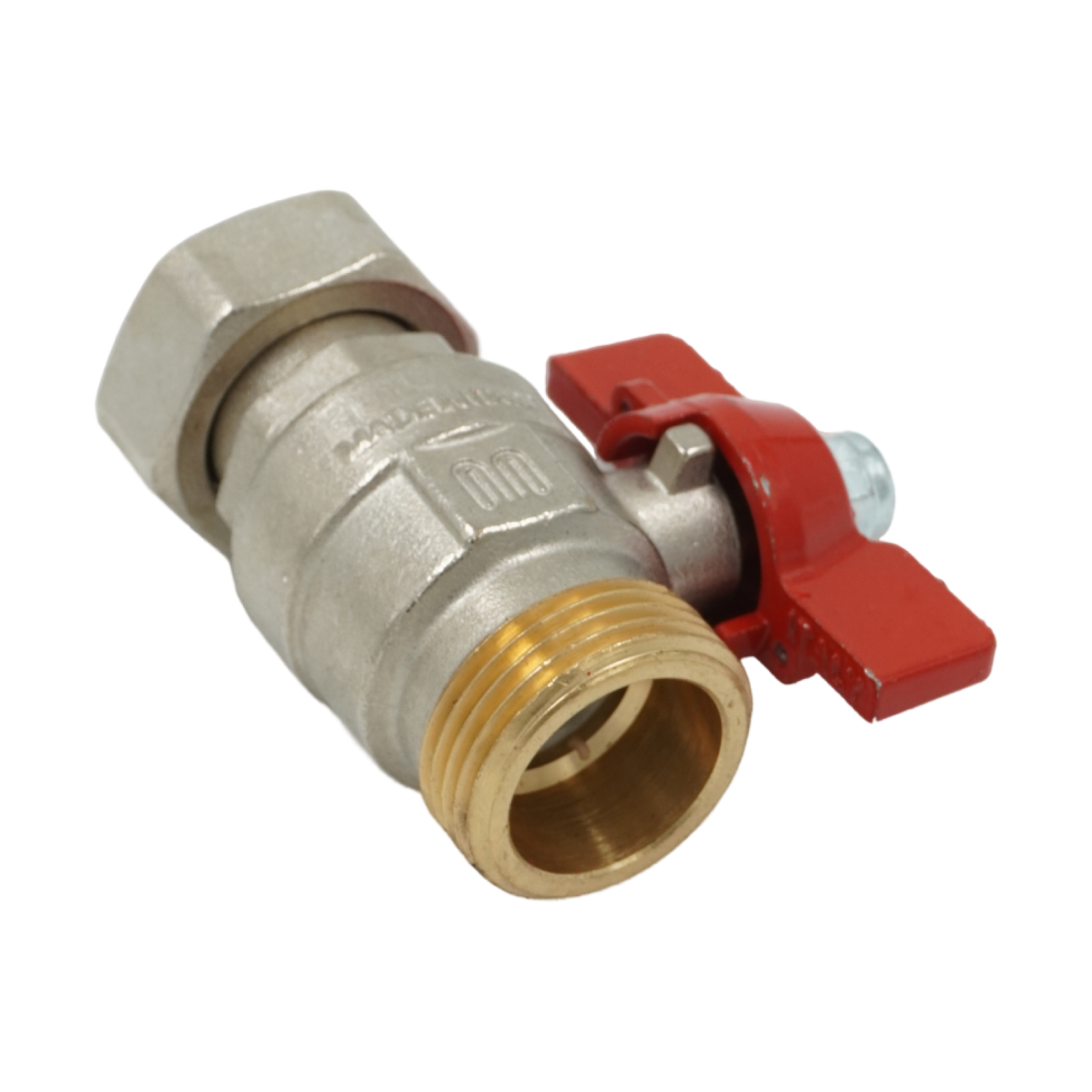 Кран шаровой, ELSEN, с накидной гайкой и возможностью пломбировки, 1", НВ, PN 50, T°C -от -20 до +130, ручка-бабочка