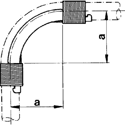Фиксатор поворота, 90°, 32, оцинкованная сталь, с кольцами