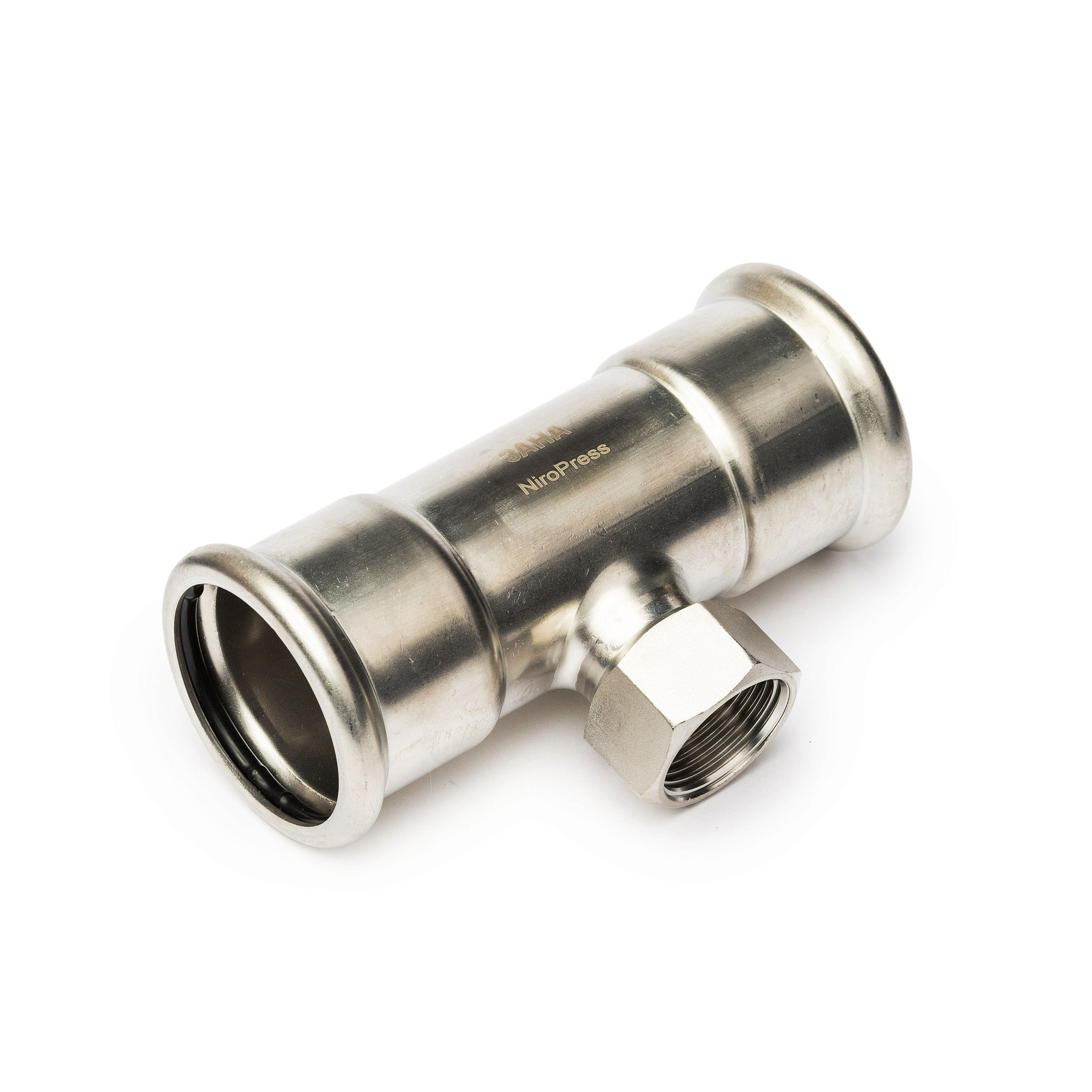 NiroPress AISI 304L тройник ВПр-ВР-ВПр, ?28x3/4x28