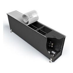 Встраиваемый в пол конвектор Varmann Ntherm Maxi NMR 180.300.800 RR U RAL9005, шириной 180 мм, высотой 300 мм, длиной 800 мм, решетка роликовая из алюминия, окрашенная в цвет по RAL9005 матовый, декоративная рамка из U-образного профиля, теплопроизводител