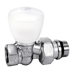 Клапан, Giacomini, R6TG, ручной, прямой, 3/8", ВН, латунь, хромированный, отвод с герметичной прокладкой