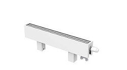 Конвектор KZTO водяной напольный Элегант мини 130x130x2000 2то нв, теплоотдача 2042 Вт, подключение нижнее с правой или с левой стороны, концевого исполнения, с ножками с нерегулируемой высотой 100 мм для установки на пол, цвет RAL9016