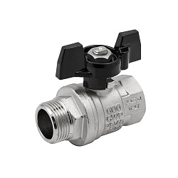 Кран шаровой, ELSEN, Strong T, 1/2", НВ, ручка-бабочка, латунь