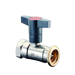 Кран шаровой, Oventrop, Optibal P, для обвязки насоса, DN-32, 1 1/4", 2", ВНГ, PN, бар-10, латунь, никелированный, без обратного клапана, T°C -120
