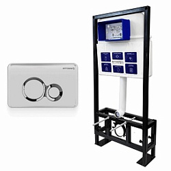 СЕТ Инсталляция Sava Free Standing+клавиша смыва хром матовый/хром глянец. Инсталляция для подвесного унитаза Sava Fix Slim в комплекте с клавишей смыва