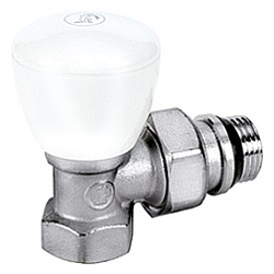 Клапан, Giacomini, R5TG, ручной, угловой, 1/2", 1/2", ВН, латунь, хромированный, отвод с герметичной прокладкой