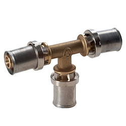 Тройник, Giacomini, RM151, 40 x 3,5, 20 x 2, 40 x 3,5, латунь, для труб GIACOTHERM, GIACOFLEX многослойных и полибутиленовых