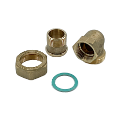 Сгон американка, ELSEN, Metalit, угловой, НВ, 1", 1", латунь, с плоским уплотнением