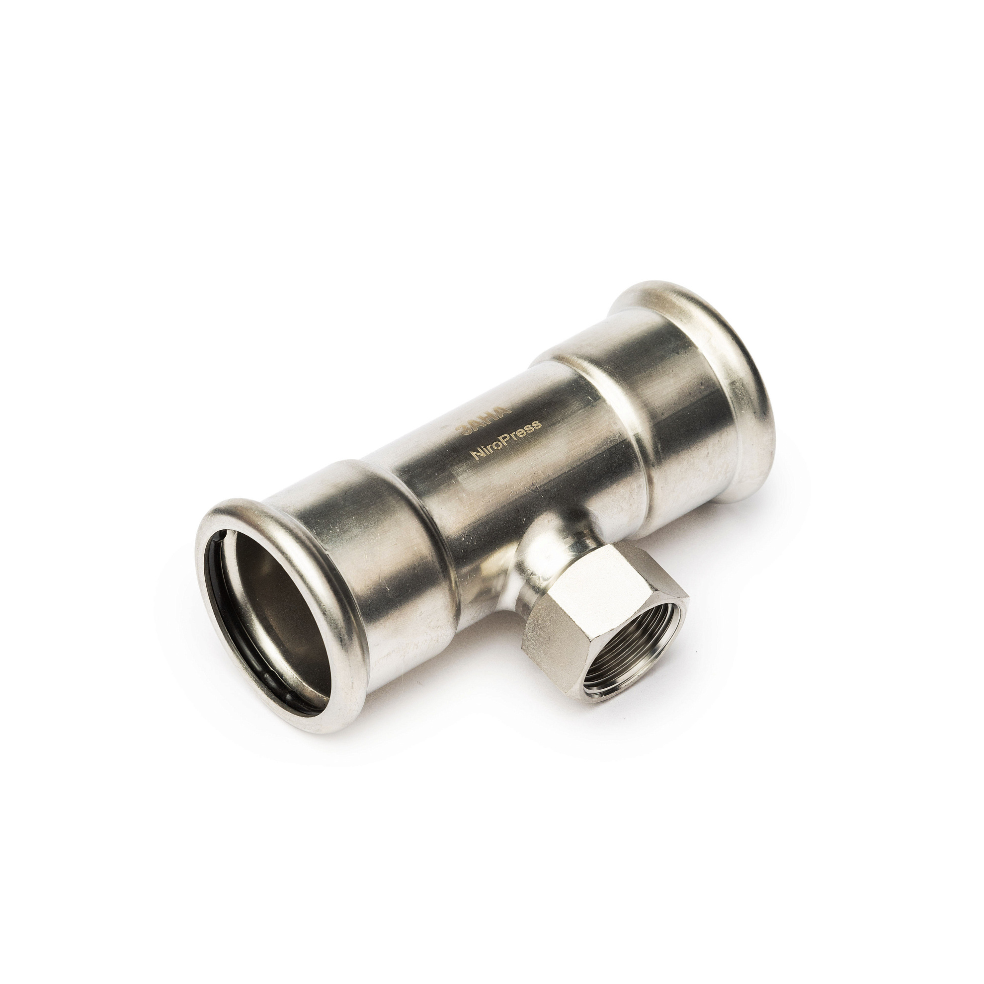 NiroPress AISI 304L тройник ВПр-ВР-ВПр, ?18x3/4x18