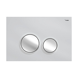 Панель смыва РЕХАУ NOVA ORB GLASS с круглыми клавишами, закаленное стекло, белый, клавиши и их контур хром, глянцевый