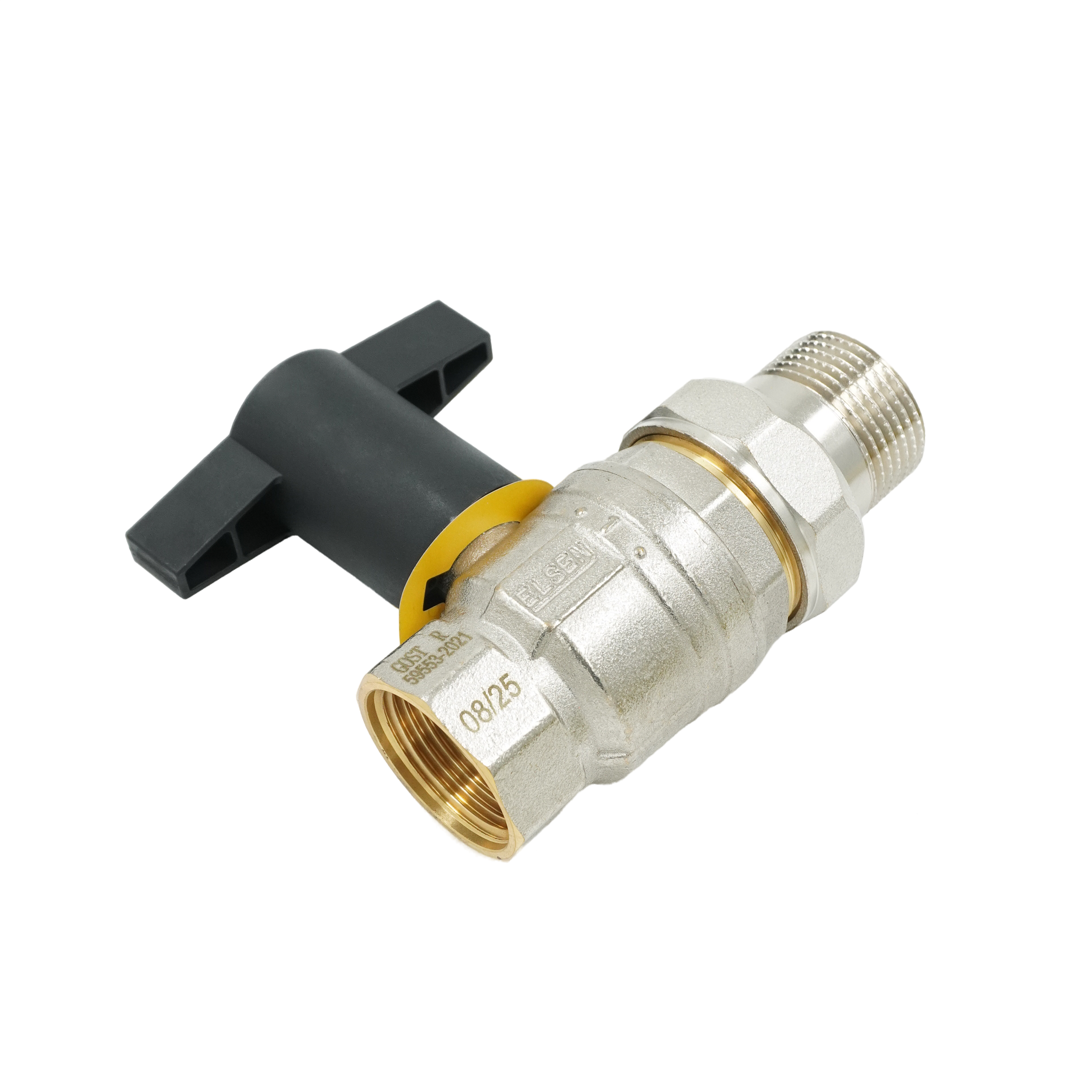 Кран шаровой, ELSEN, Strong, полнопроходной, 1", НВ с разъемным соединением, ручка из полимера