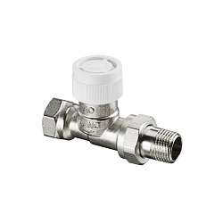 Вентиль, Oventrop, серия AV9, термостатический, проходной, DN-10, 3/8", 3/8", ВН, PN, бар-10, T°C -от +2 до +120, латунь, никелированный, плавная преднастройка