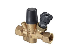 Термостатический вентиль, Oventrop, Aquastrom Т plus с функцией отключения, преднастройки, Ду 15, с обеих сторон внутренняя резьба Rp1/2 х Rp1/2, без штуцера для шланга перед термостат.элементом, без термометра и без изоляции, дренажный отвод G 1/4" перед