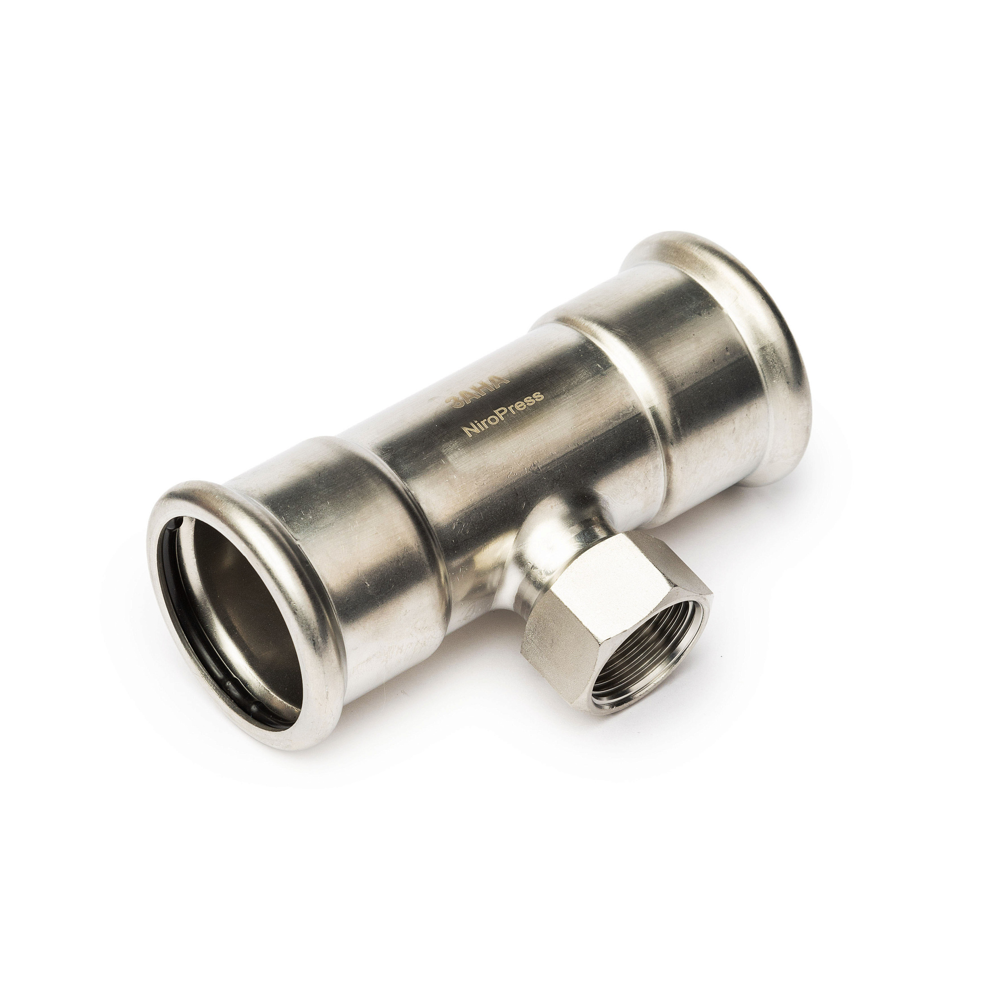 NiroPress AISI 304L тройник ВПр-ВР-ВПр, ?76,1x3/4x76,1