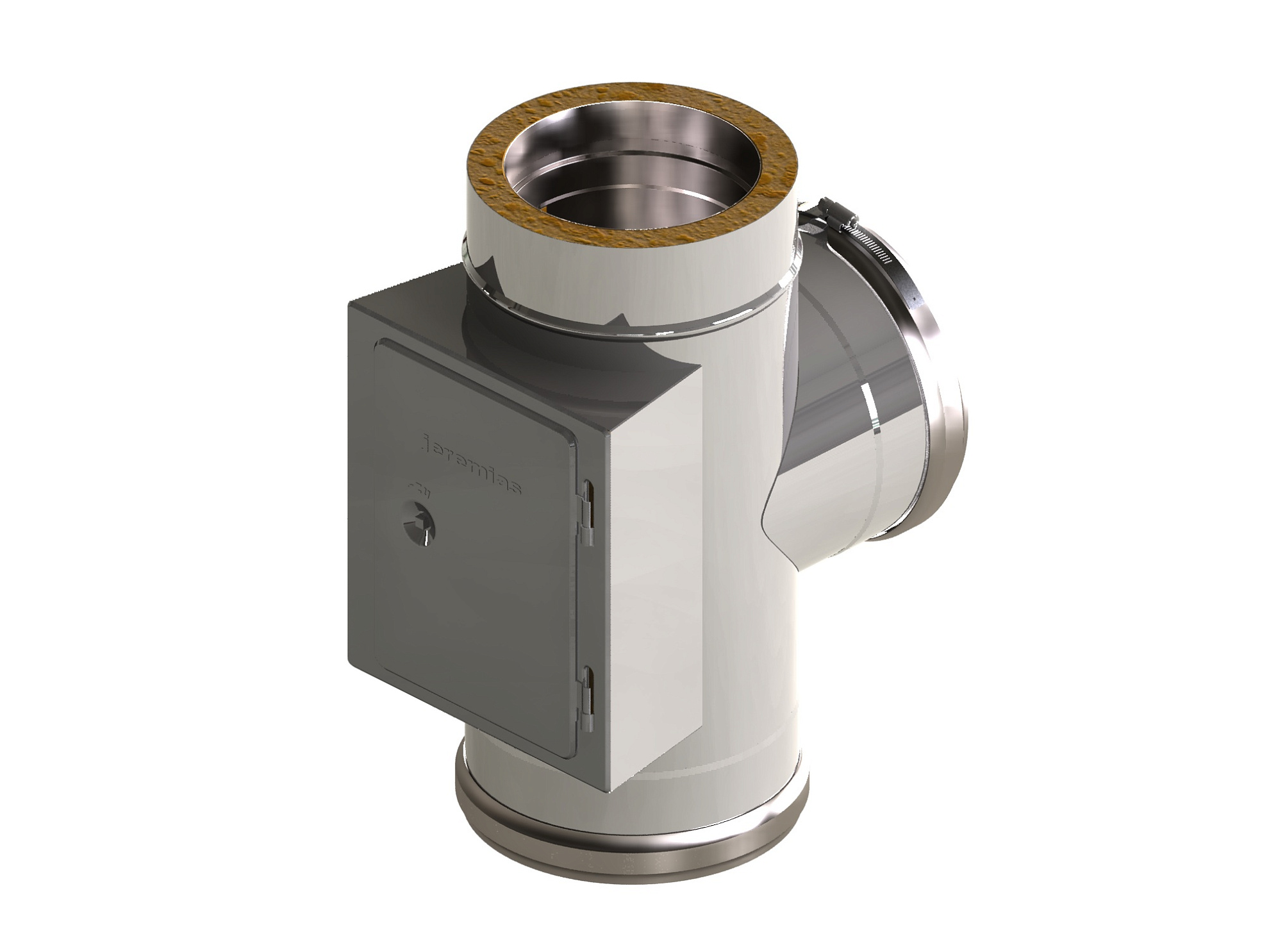 Тройник 87° с противоположными входом и дверкой ревизии, Jeremias, DW-eco, диаметр, мм-200