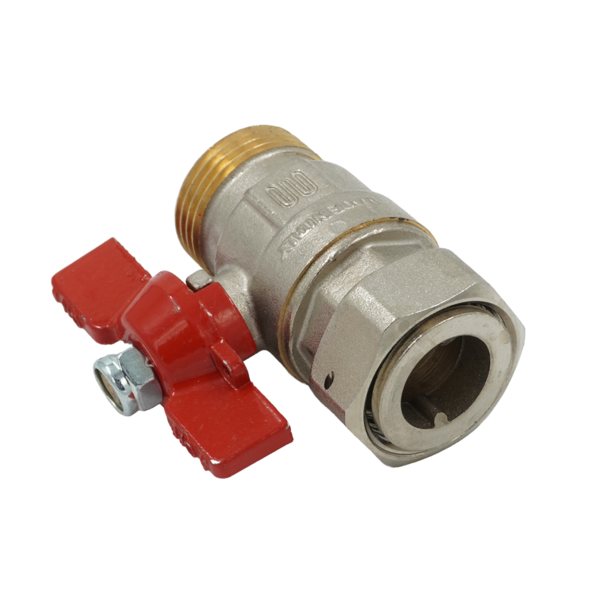 Кран шаровой, ELSEN, с накидной гайкой и возможностью пломбировки, 1", НВ, PN 50, T°C -от -20 до +130, ручка-бабочка