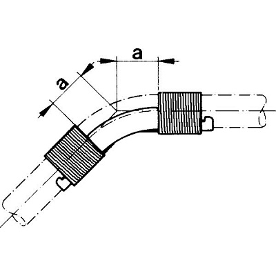Фиксатор поворота, 45°, 20, оцинкованная сталь, с кольцами