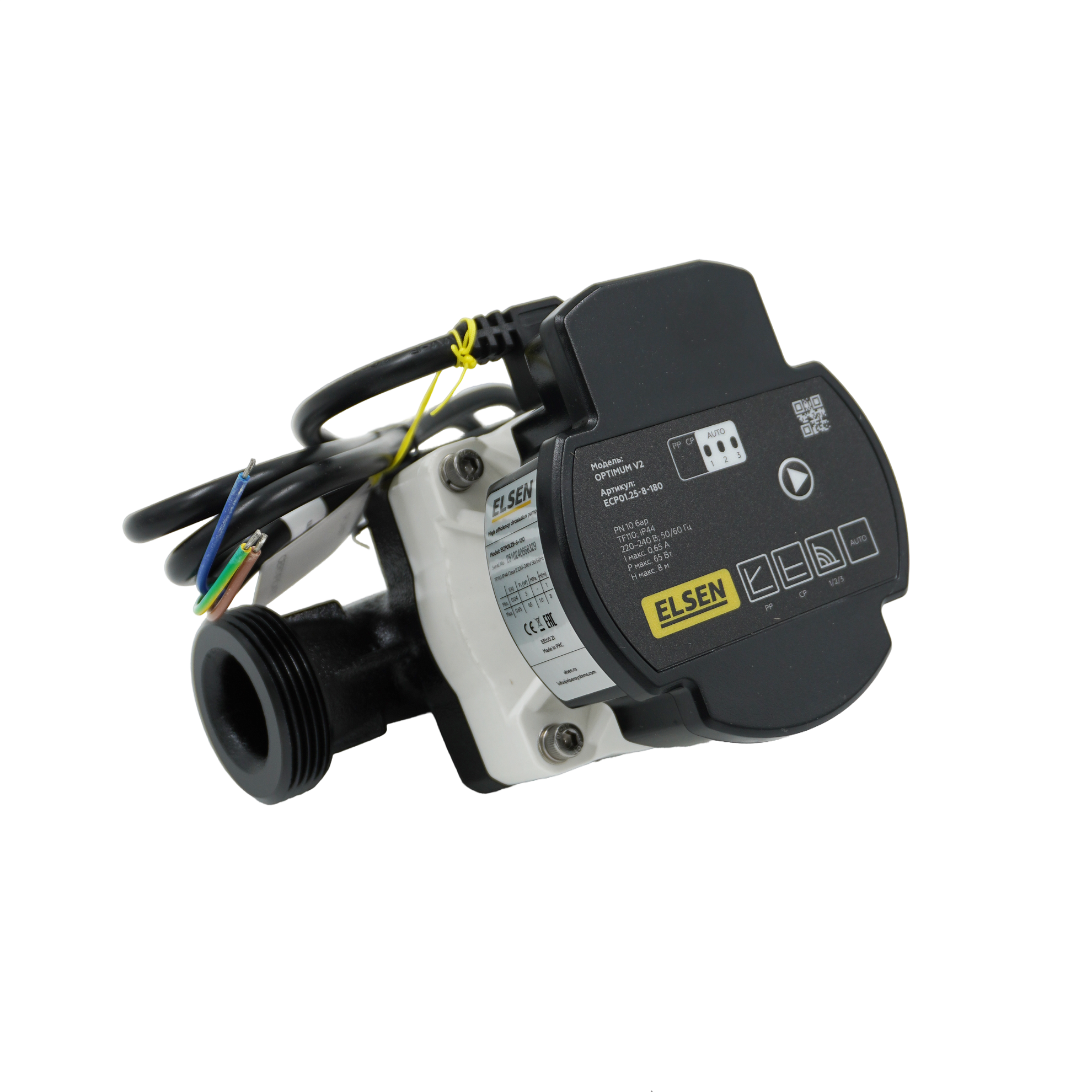 Циркуляционный насос, ELSEN, ECP01.25-8-180 с частотным регулированием, DN25, расход 3,6 м3, максимальный напор 8м, 180мм