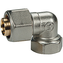 Угольник, Giacomini, R563AM, 90°, В, 1", 26 x 3, латунь, хромированный, для труб GIACOTHERM, GIACOFLEX и многослойных