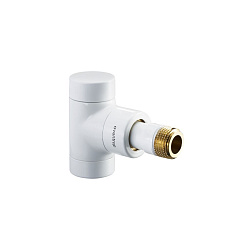Вентиль на обратную подводку, Oventrop, Combi E, запорный, угловой, DN-15, 1/2", 1/2", ВН, PN, бар-10, T°C -от +2 до +120, латунь, белый
