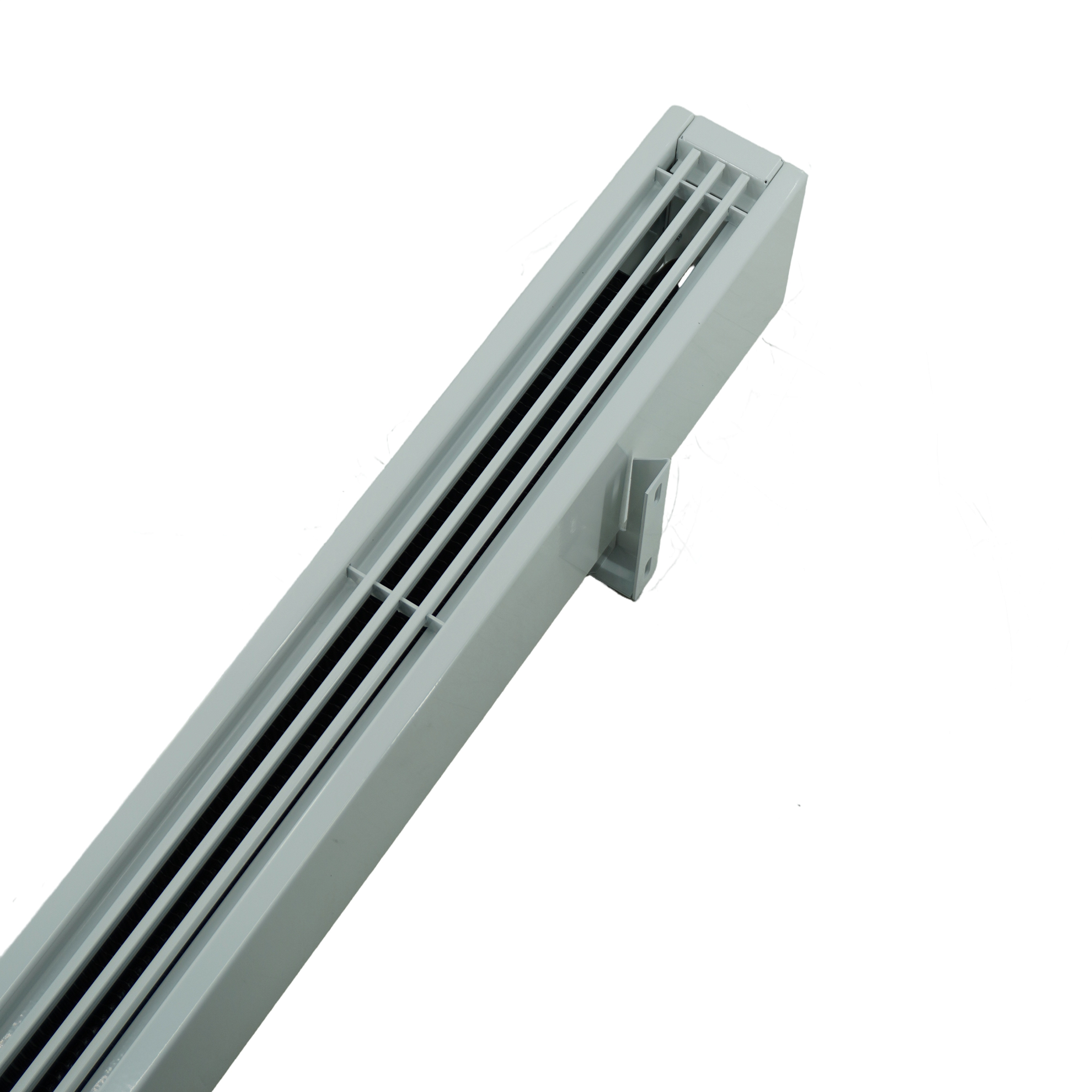 Конвектор Varmann MiniKon MKWV 85.130.2600 RAL9016, глубиной 85 мм, высотой 130 мм, длиной 2600 мм, серия "Комфорт" с алюминиевой решеткой, настенного монтажа, Подключение снизу со встроенным вентилем, теплопроизводительность при температуре теплоносителя