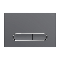 Панель смыва РЕХАУ NOVA ELLIPSE 002 с овальными клавишами, пластик, графитовый, матовый, контур клавиш хром, глянцевый