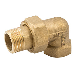 Сгон американка, ELSEN, Metalit, угловой, НВ, 1 1/4", 1 1/4", латунь, с плоским уплотнением