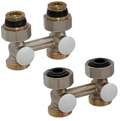 Узел нижнего подключения прямой,  для двухтрубных систем, компактный, 3/4"F x 3/4"E