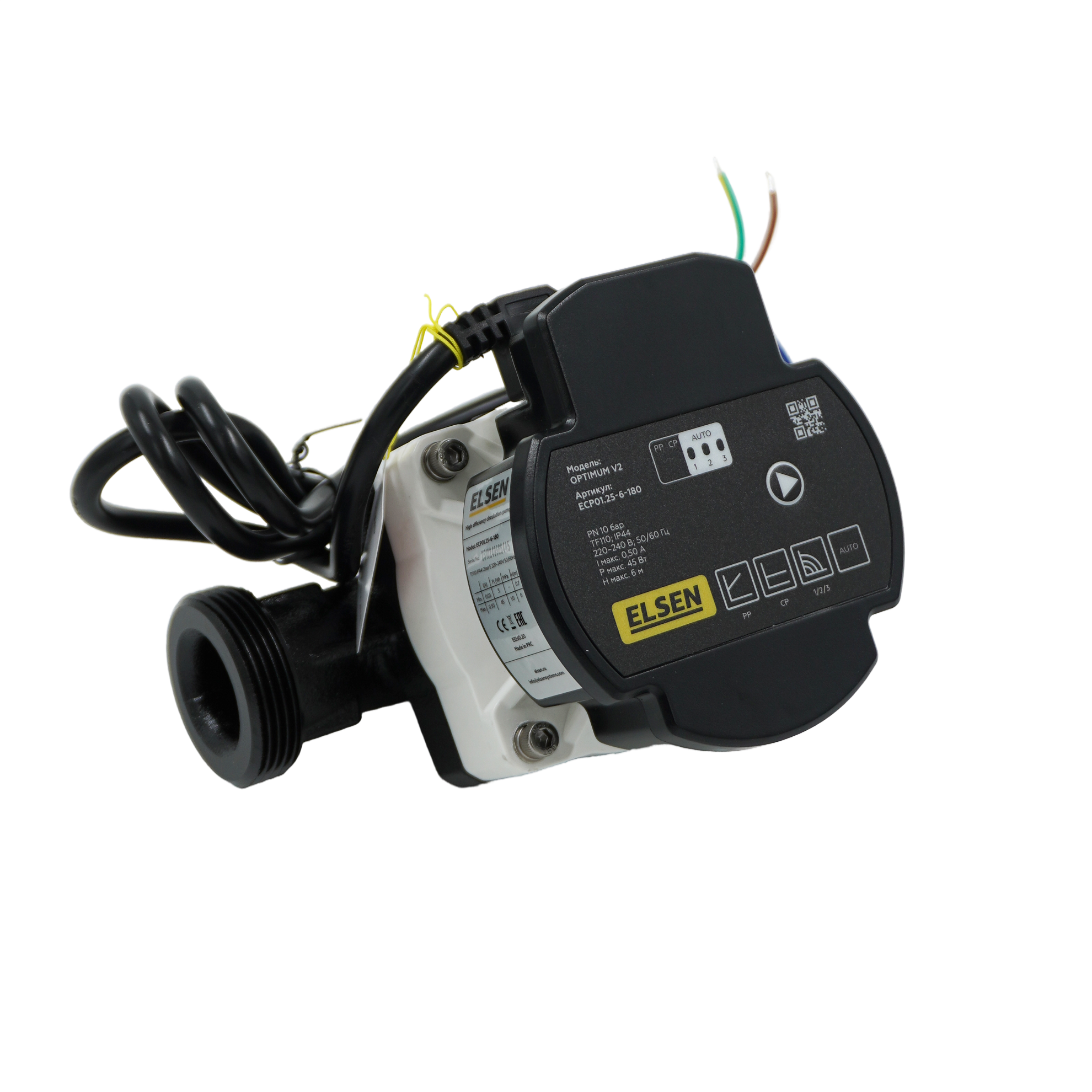 Циркуляционный насос, ELSEN, ECP01.25-6-180 с частотным регулированием, DN25, расход 3,2 м3, максимальный напор 6м, 180мм