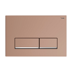 Панель смыва РЕХАУ NOVA LONG 002 с прямоугольными клавишами, пластик, розовое золото, нижняя полоса клавиш хром, глянцевый